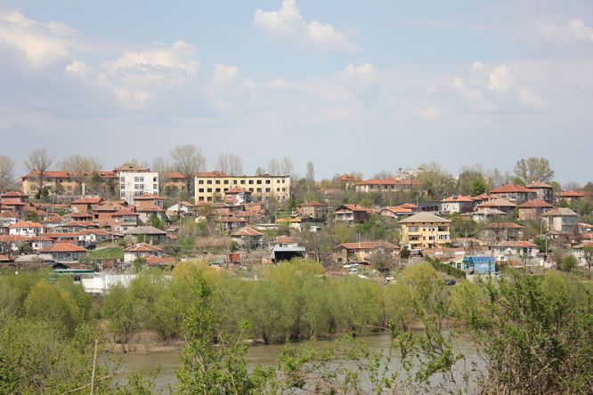 View of Simeonovgrad and river Maritsa