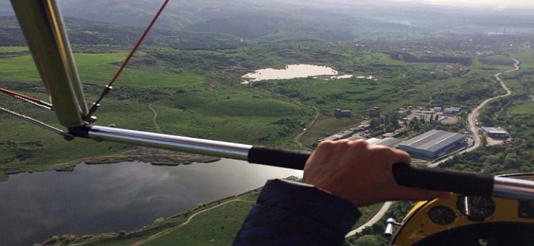 Motor paragliding over Stara Planina Mountains